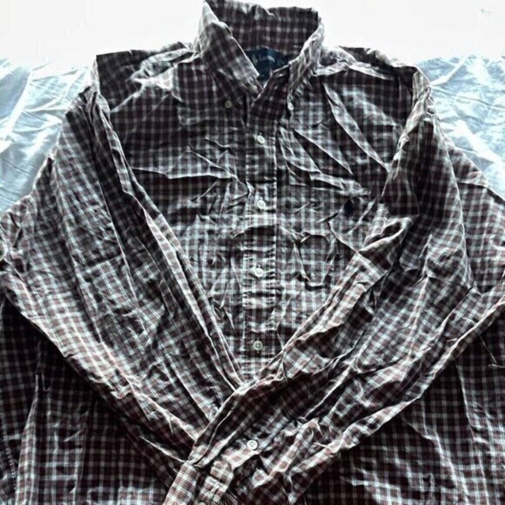 Ralph Lauren Men’s Sz M BLAKE 100% cotton Red Green button shirt